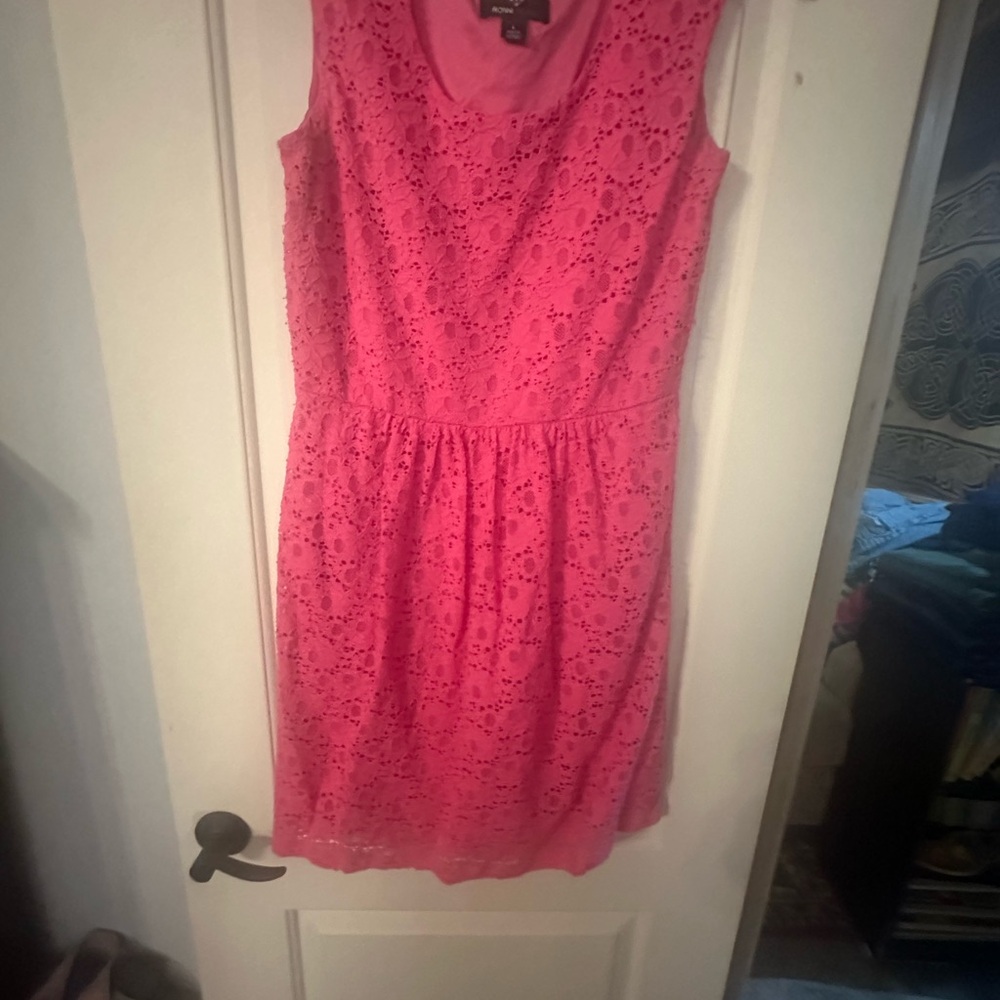 Ronni Nicole Vibrant Pink Lace Mini Dress